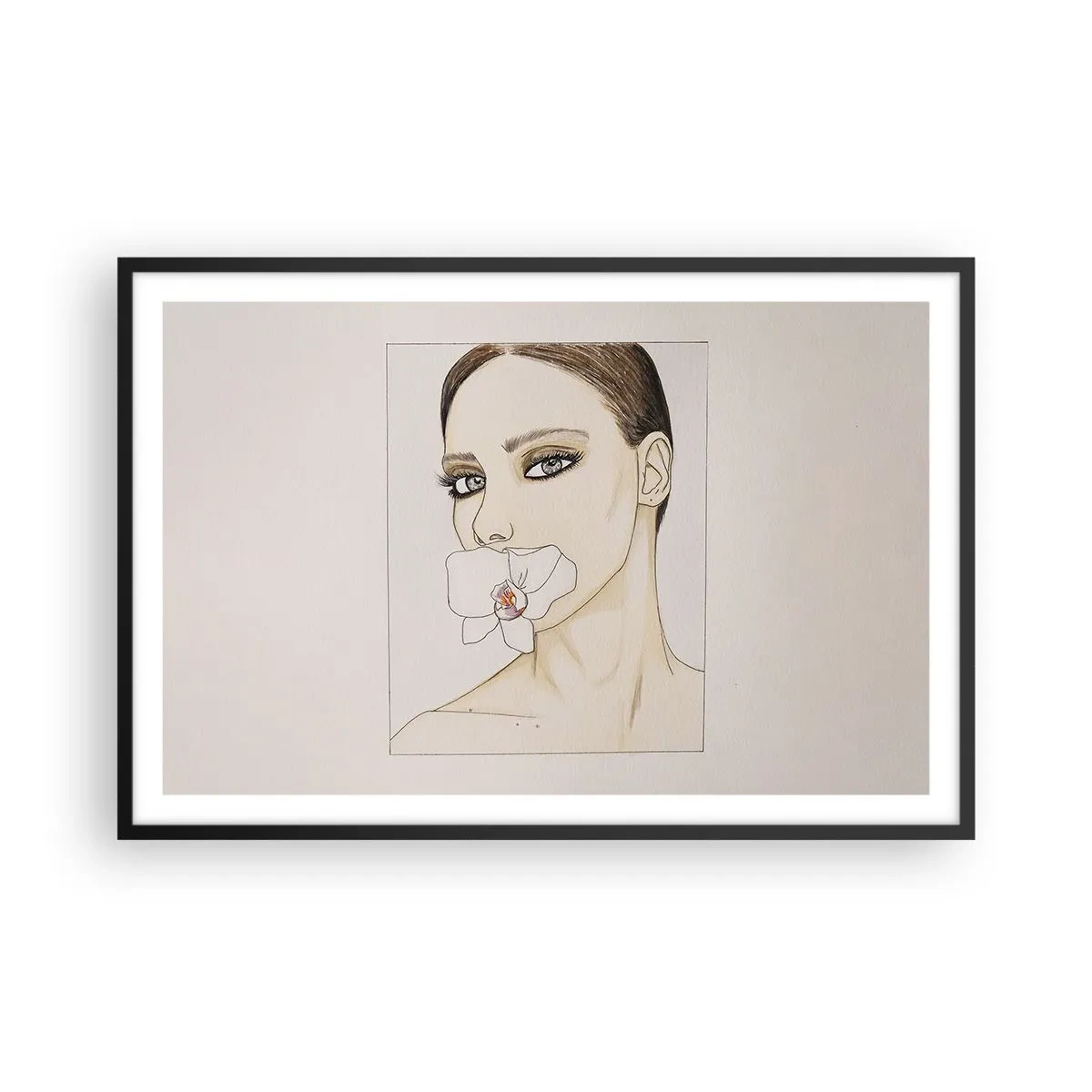 Affiche dans un cadre noir - Poster - Symbole de l'élégance et de la beauté - 91x61 cm
