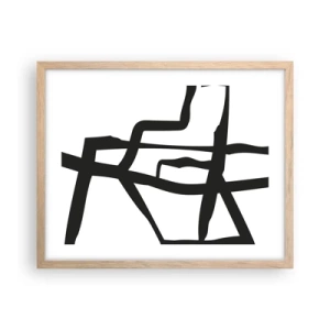 Affiche dans un chêne clair - Poster - Conception noir et blanc - 50x40 cm