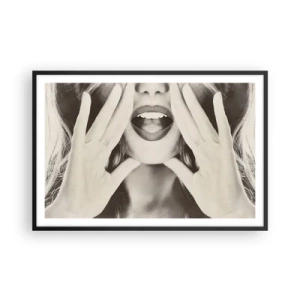 Affiche dans un cadre noir - Poster - J'arrive! - 91x61 cm