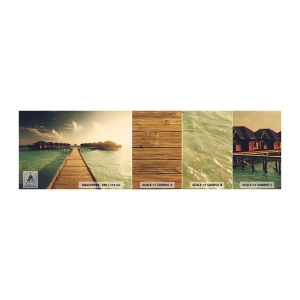Échantillon De Papier Peint Standard Eco - Invitation chaleureuse - Maldives, Paysage, Maisons sur l'eau - 100x30 cm