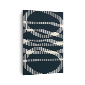 Impression sur toile - Image sur toile - Lignes géométriques dans des tons clairs sur un fond sombre - 70x100cm - Une tentative de briser l'obscurité - Décoration murale moderne pour le salon et la chambre ARTTOR