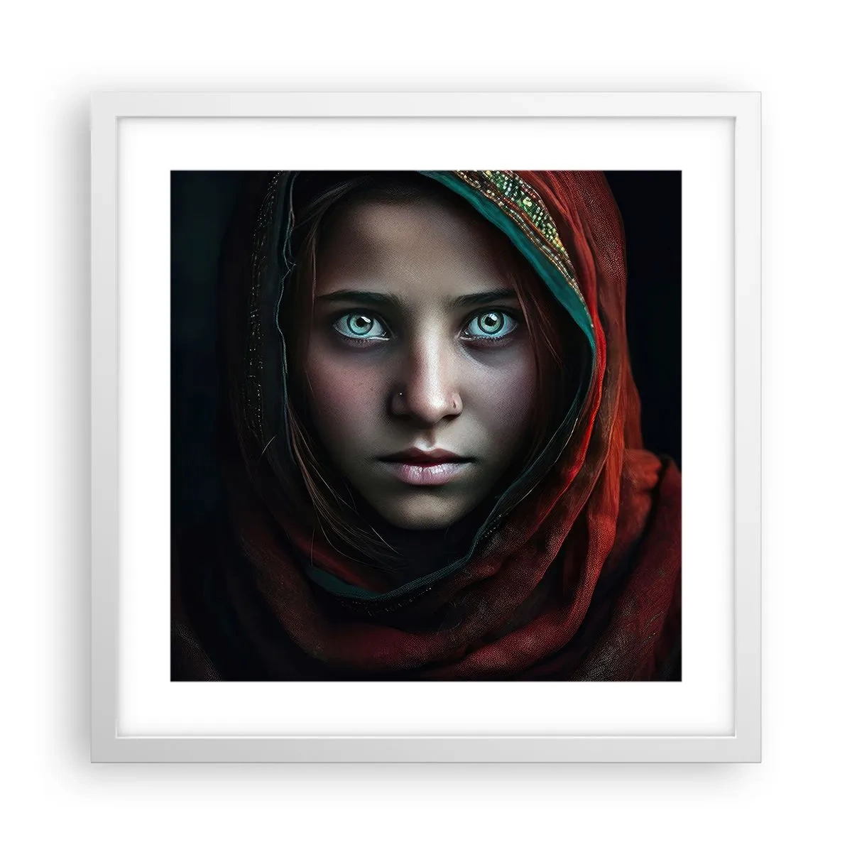 Affiche dans un cadre blanc - Poster - Princesse orientale - 40x40 cm