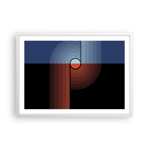 Affiche dans un cadre blanc - Poster - Dans une étreinte géométrique - 70x50 cm