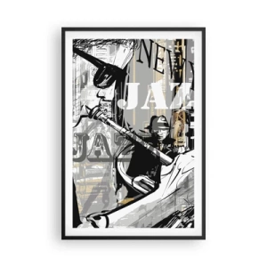 Affiche dans un cadre noir - Poster - Au rythme de New York - 61x91 cm