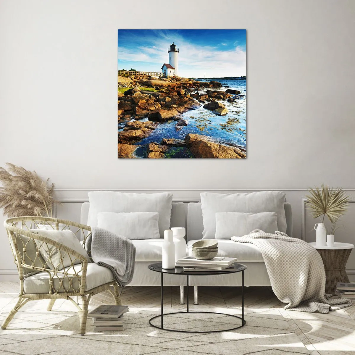 Impression sur verre - Image sur verre - Revenez heureux, j'attends - 70x70 cm