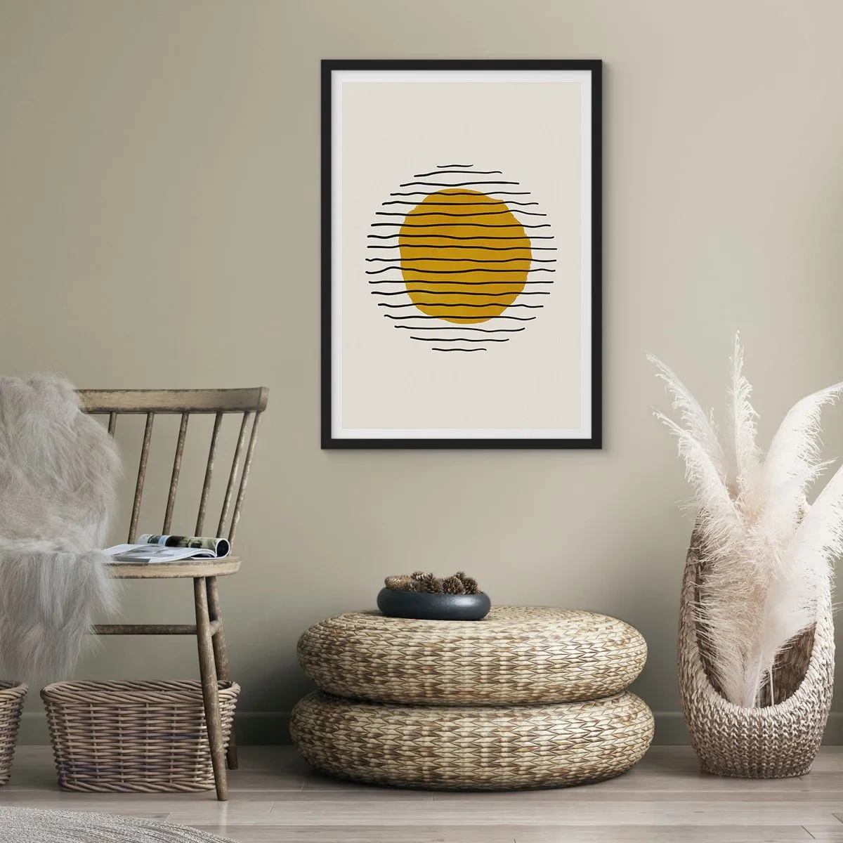 Affiche dans un cadre noir - Poster - Abstraction tremblante de chaleur - 70x100 cm