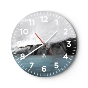 Horloge murale - Pendule murale - Eau – terre : choc des éléments - 40x40 cm