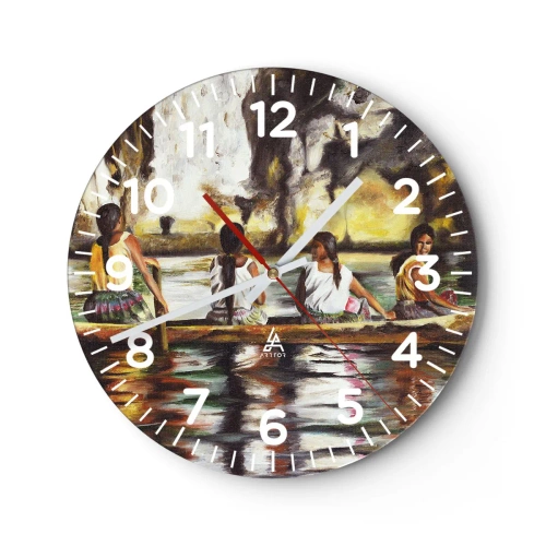 Horloge murale - Pendule murale - Dans un paradis polynésien - 30x30 cm