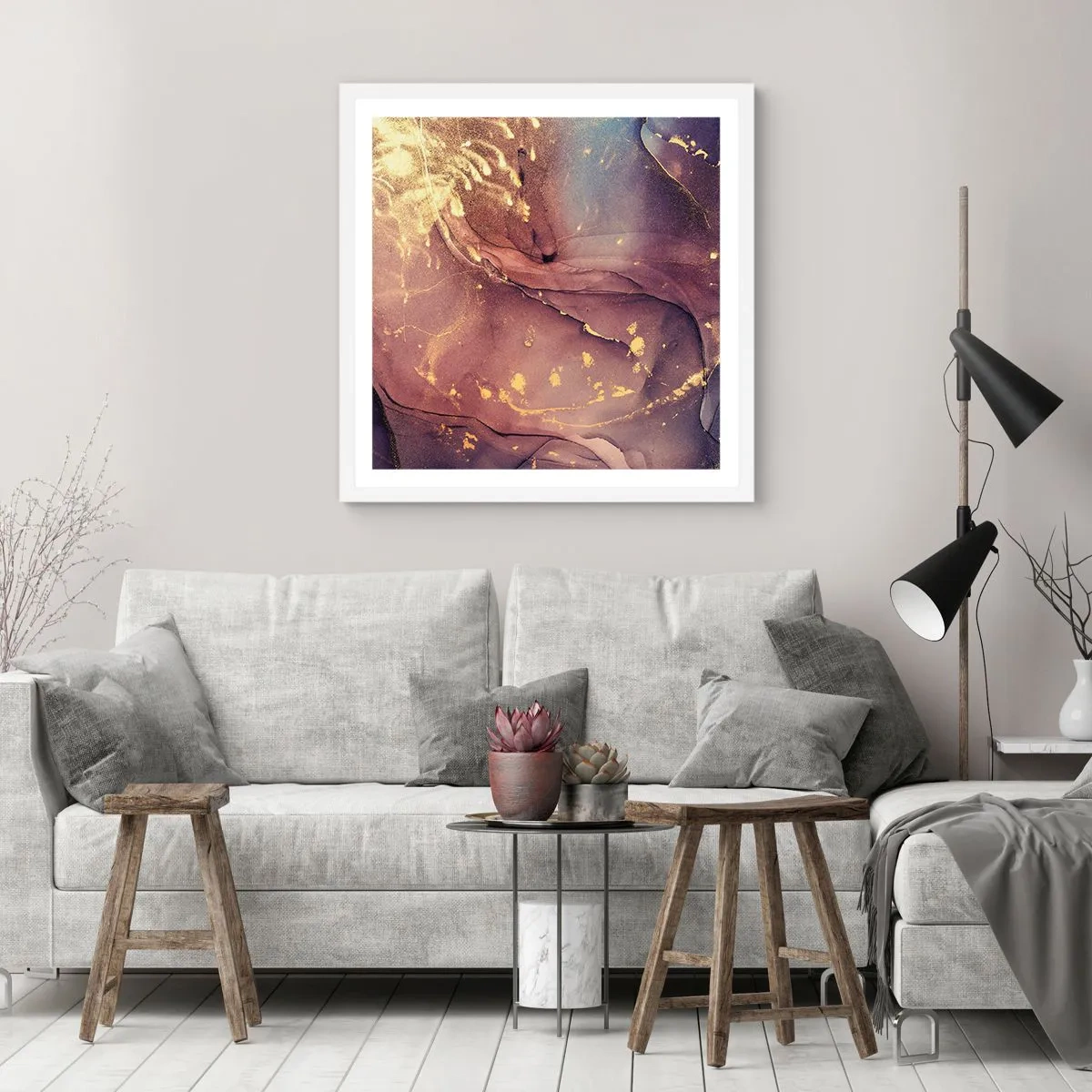 Affiche dans un cadre blanc - Poster - Matière et esprit - 60x60 cm