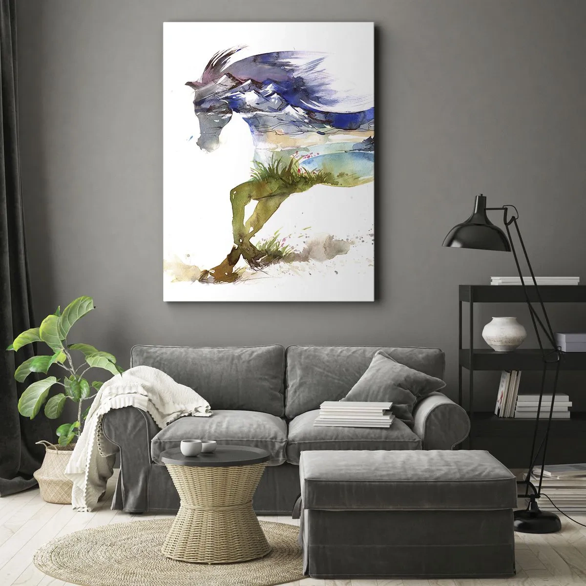 Impression sur toile - Image sur toile - De la prairie directement au ciel - 55x100 cm