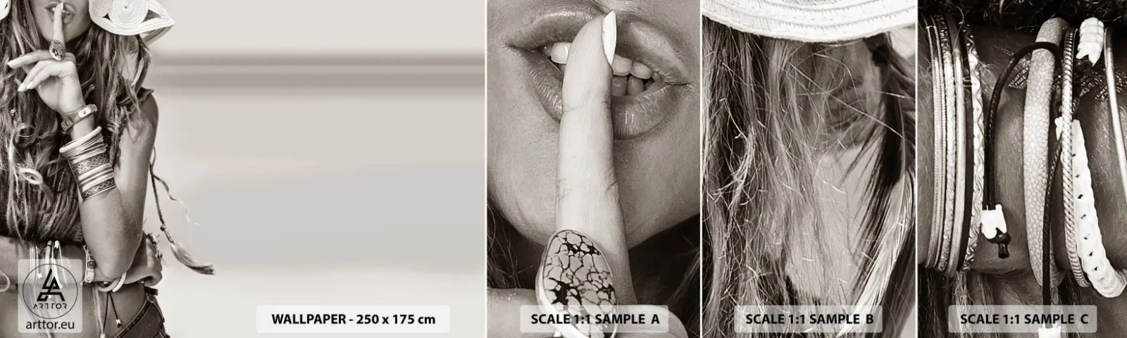 Échantillon De Papier Peint Standard Eco - Comment va la fille - Femme, Bohème, Ancien - 100x30 cm