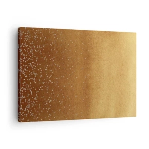 Impression sur toile - Image sur toile - Un dégradé doré avec des reflets et des embellissements subtils - 70x50cm - Origine du monde - Décoration murale moderne pour le salon et la chambre ARTTOR