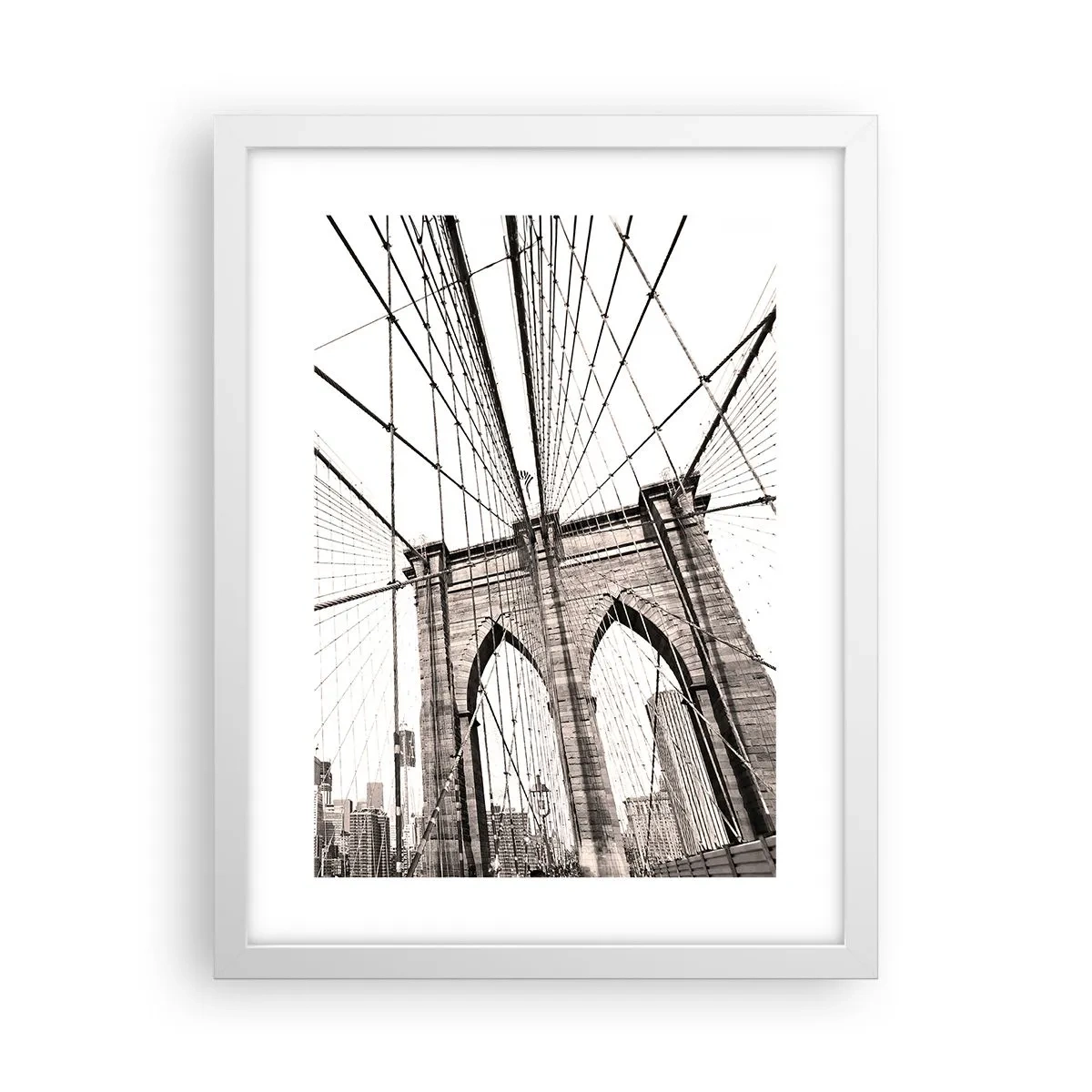 Affiche dans un cadre blanc - Poster - Cathédrale New Yorkaise - 30x40 cm