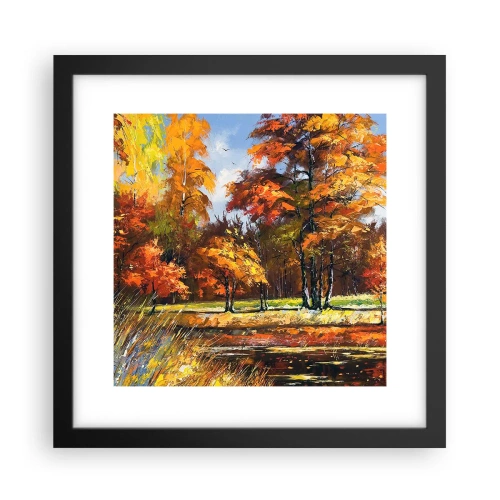 Affiche dans un cadre noir - Poster - Paysage en or et bronze - 30x30 cm