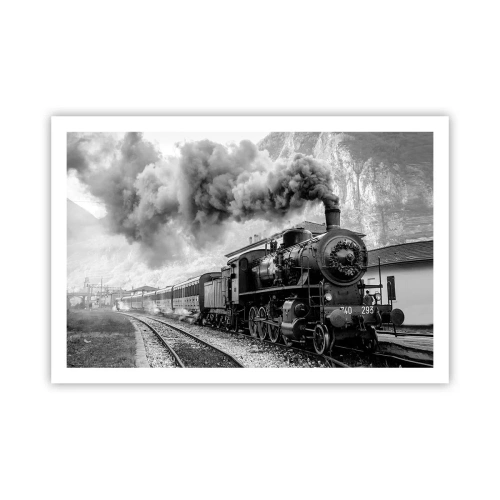 Affiche - Poster - Attend à la gare... - 91x61 cm