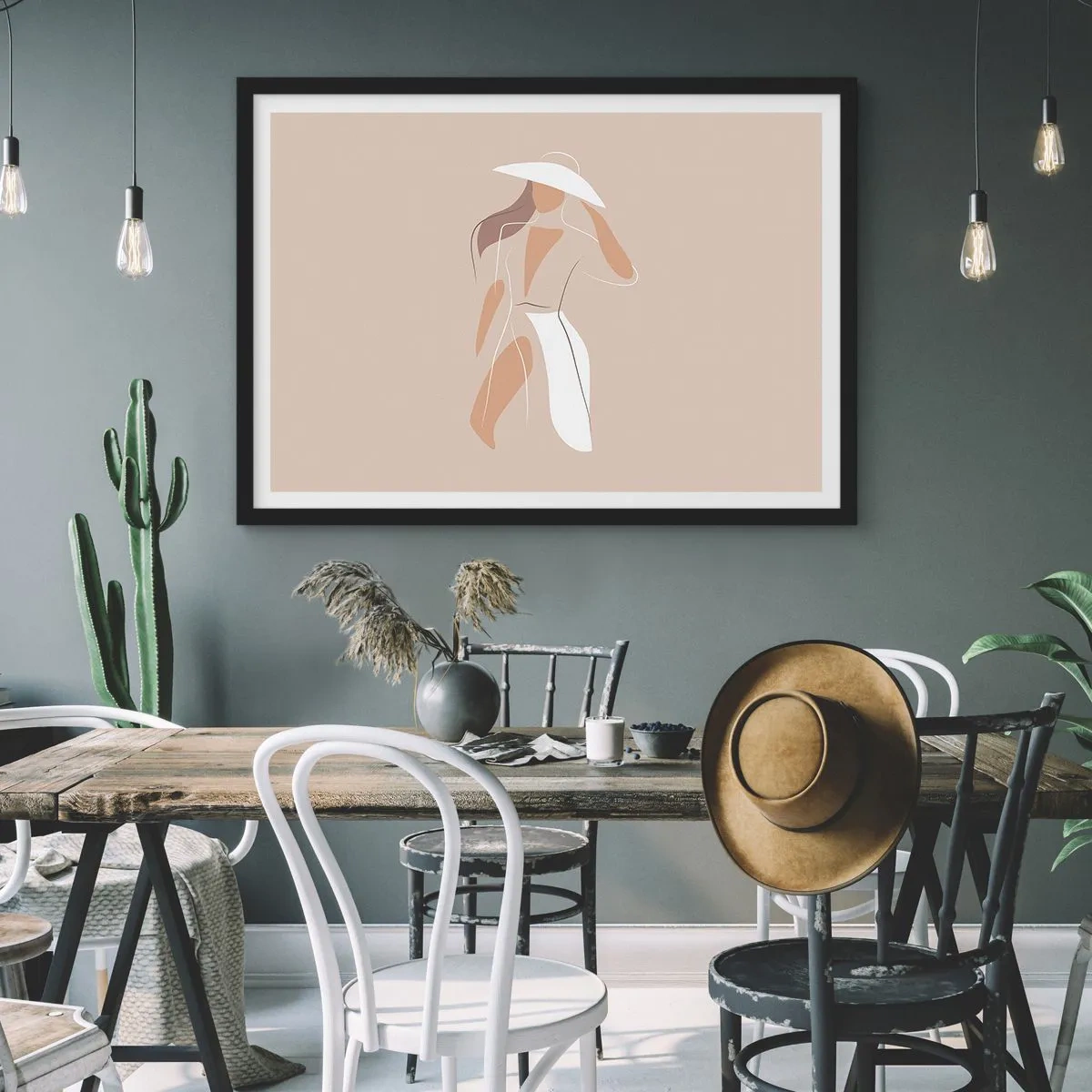 Affiche dans un cadre noir - Poster - Lea mode est un jeu - 50x40 cm