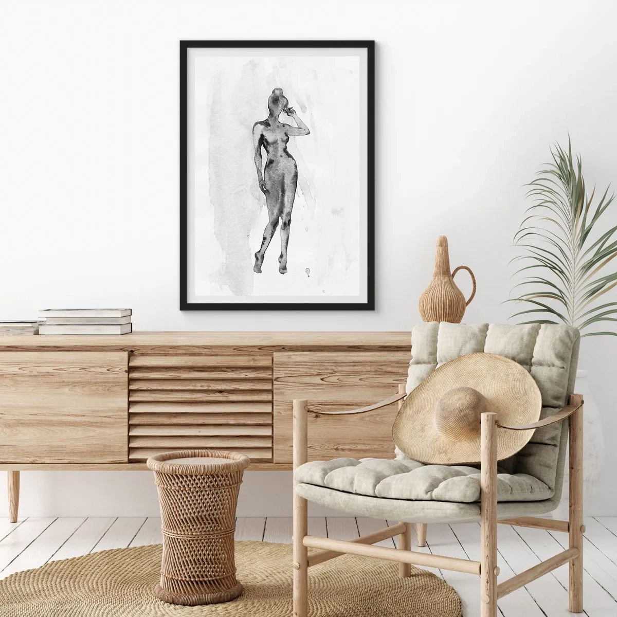 Affiche dans un cadre noir - Poster - Etude de l'idéal de la féminité - 70x100 cm