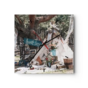 Horloge murale - Pendule murale - Make love… - 40x40 cm