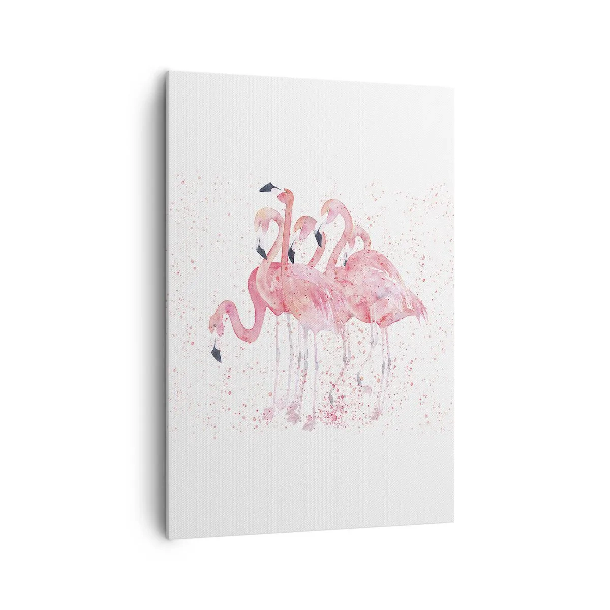 Impression sur toile - Image sur toile - Flamants roses dans un style aquarelle artistique - 70x100cm - Ensemble rose - Décoration murale moderne pour le salon et la chambre ARTTOR