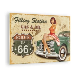 Impression sur verre - Image sur verre - Les merveilleuses années 40 - 70x50cm - Les superbes années 40. - Décoration murale moderne pour le salon et la chambre ARTTOR