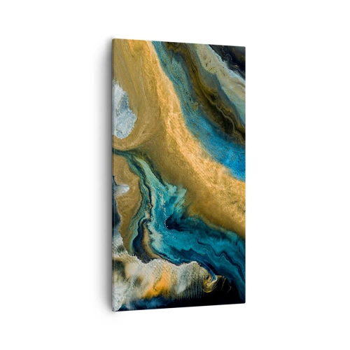 Impression sur toile - Image sur toile - Bleu - jaune - influences mutuelles - 55x100 cm
