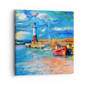Impression sur toile - Image sur toile - Un après-midi dans la baie arc-en-ciel - 40x40 cm