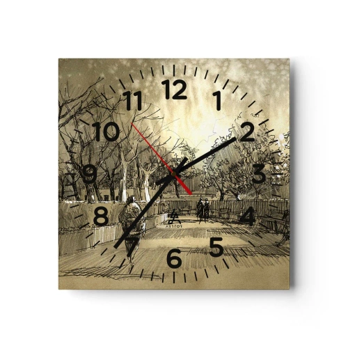 Horloge murale - Pendule murale - Un moment arrêté avec une plume - 30x30 cm