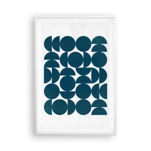 Affiche dans un cadre blanc - Poster - Cercles et demi-cercles - 61x91 cm