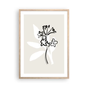 Affiche dans un chêne clair - Poster - Esquisse pour l'herbier - 50x70 cm