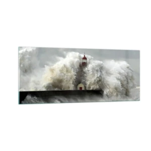 Impression sur verre - Image sur verre - La colère de l'océan - 100x40 cm