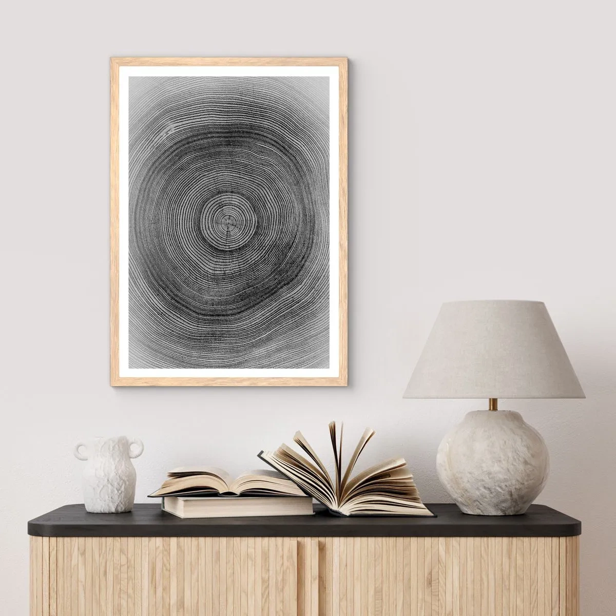 Affiche dans un chêne clair - Poster - Signe du temps - 61x91 cm