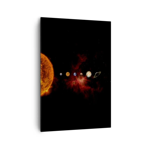 Impression sur toile - Image sur toile - Le système solaire avec des planètes sur fond d'espace - 70x100cm - Notre quartier - Décoration murale moderne pour le salon et la chambre ARTTOR