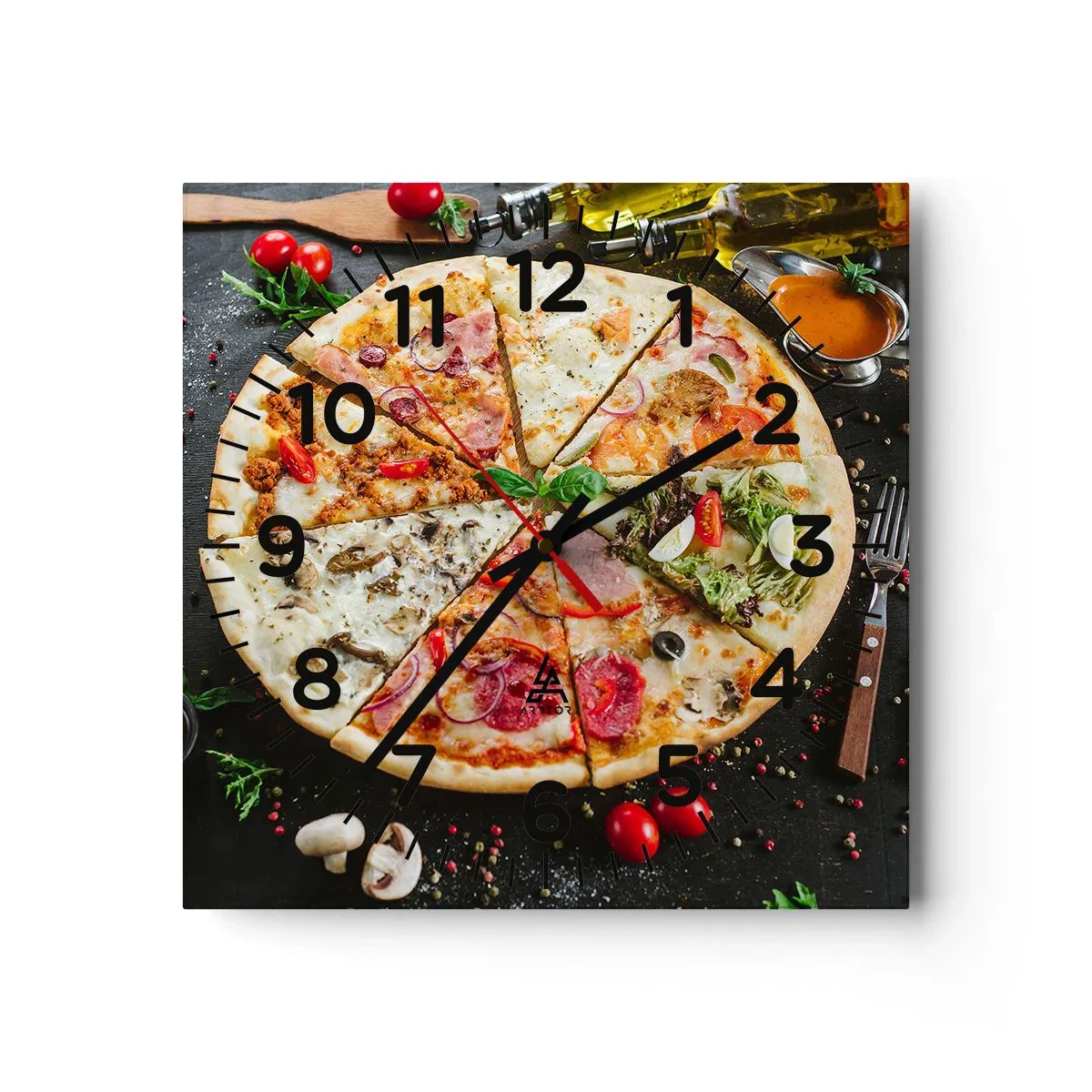 Horloge murale - Pendule murale - Une gamme de saveurs - 40x40 cm
