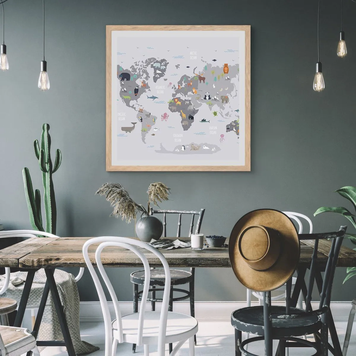 Affiche dans un chêne clair - Poster - Dis-moi d'où tu viens... - 50x50 cm