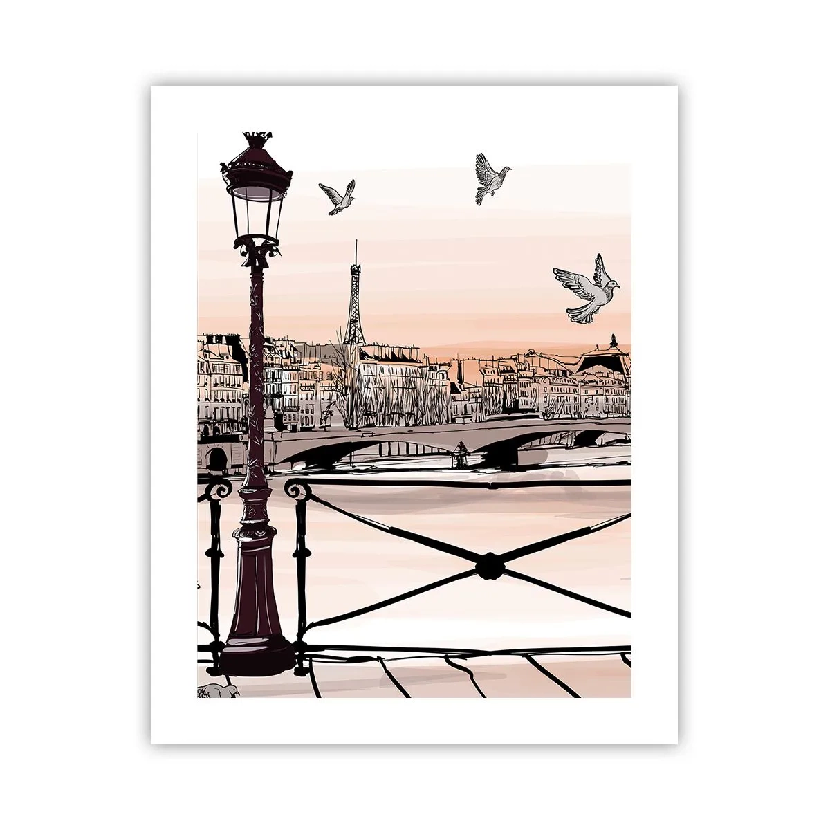 Affiche - Poster - Sur les toits de Paris - 40x50 cm