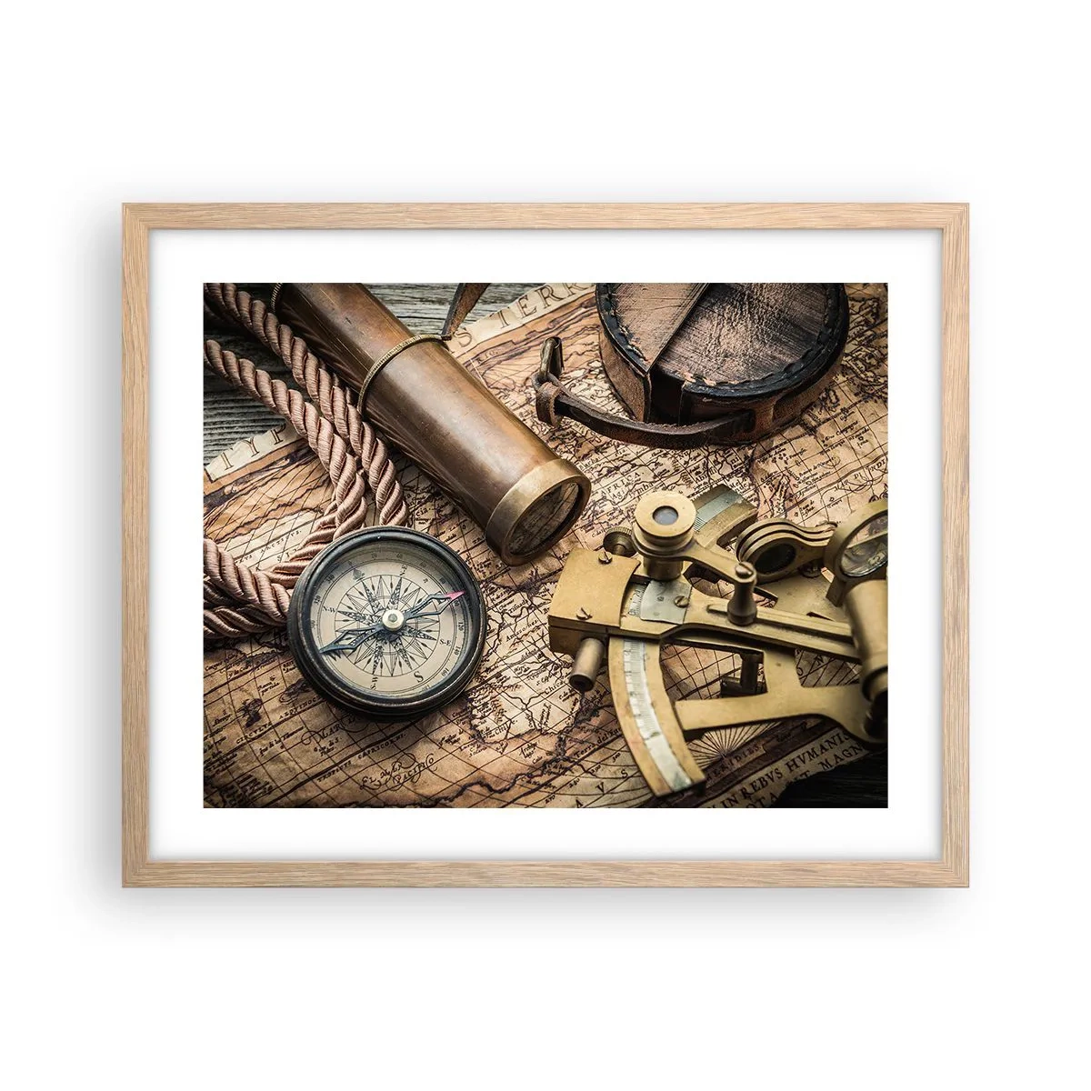 Affiche dans un chêne clair - Poster - Fixer un cap - 50x40 cm