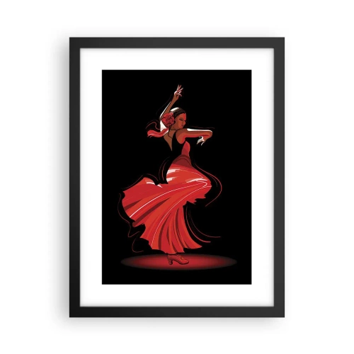 Affiche dans un cadre noir - Poster - L'esprit fougueux du flamenco - 30x40 cm