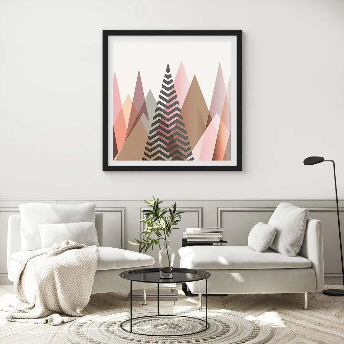 Affiche dans un cadre noir - Poster - Vue pyramidale - 30x30 cm