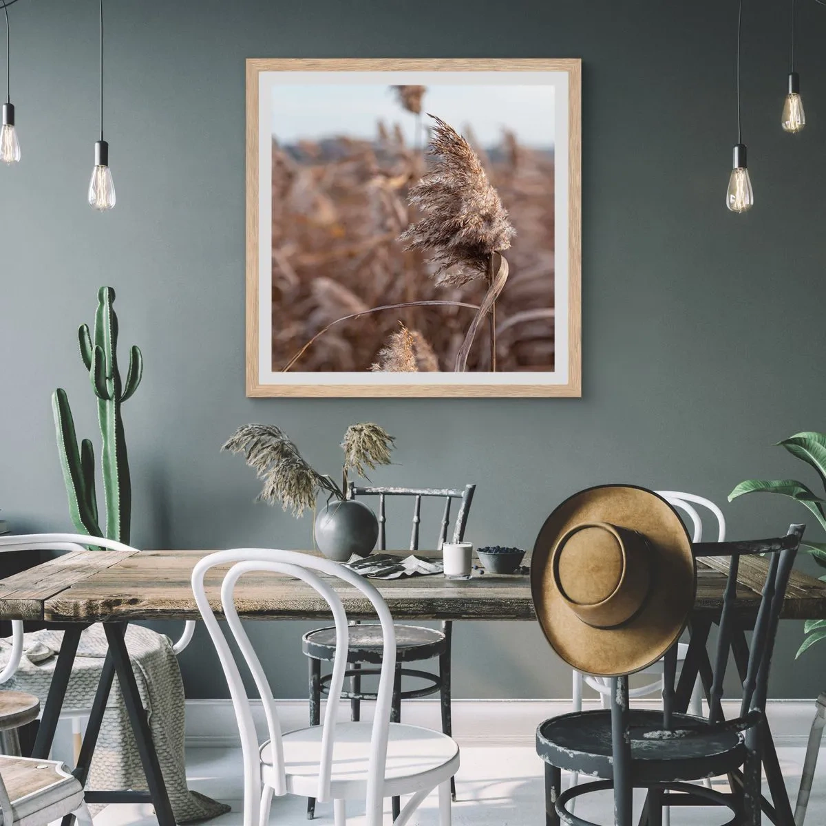 Affiche dans un chêne clair - Poster - Il est temps de s'envoler avec le vent - 60x60 cm