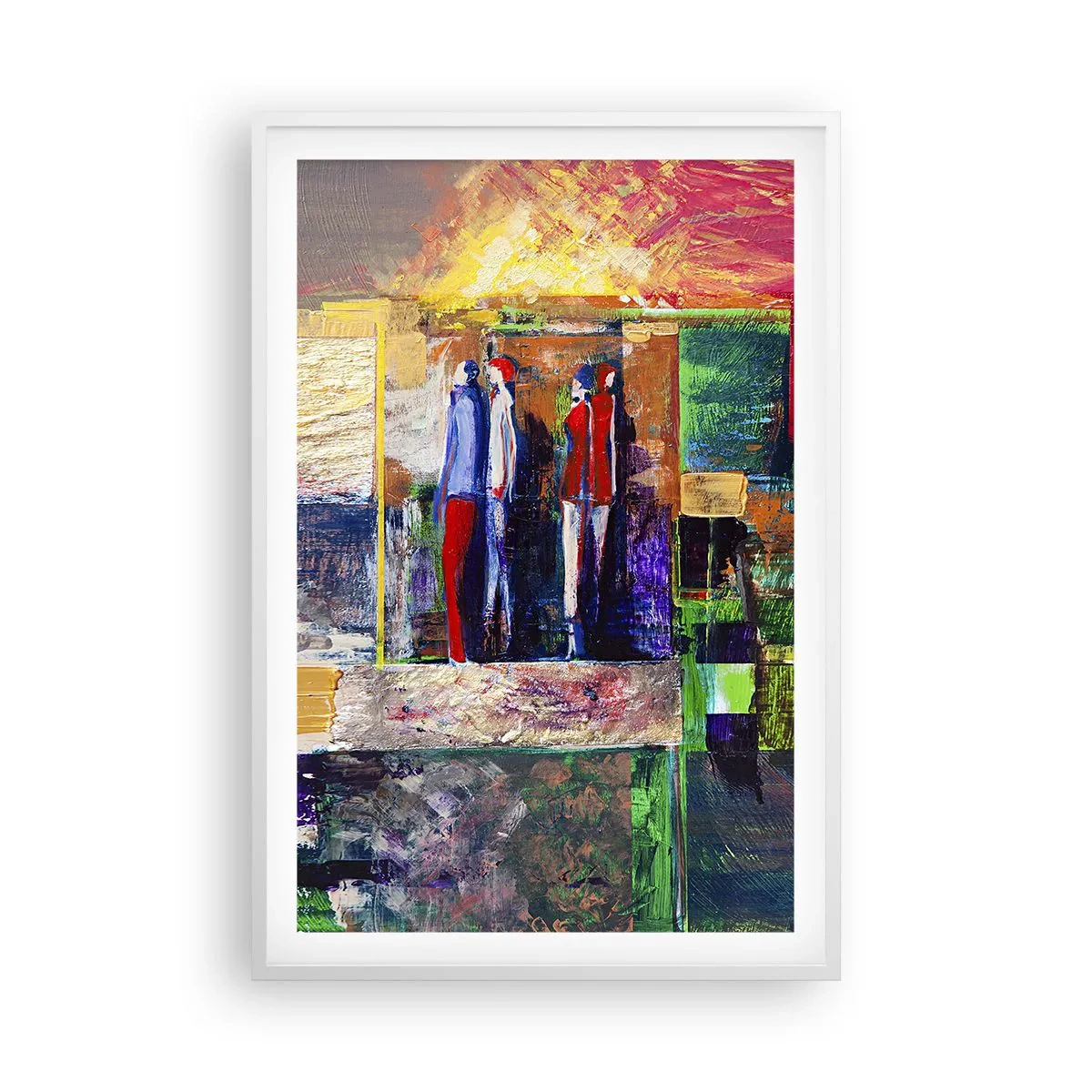 Affiche dans un cadre blanc - Poster - Relations et émotions - 61x91 cm