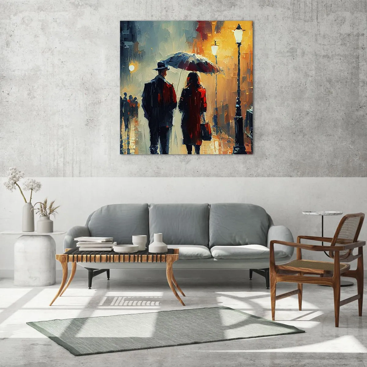 Impression sur verre - Image sur verre - Histoire d'amour urbaine - 30x30 cm