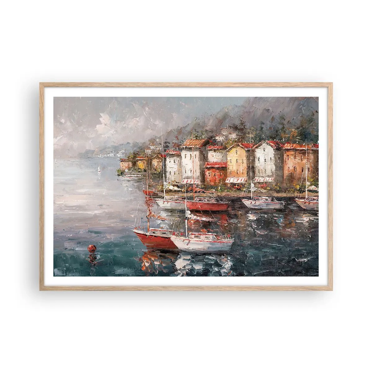 Affiche dans un chêne clair - Poster - Havre romantique - 100x70 cm