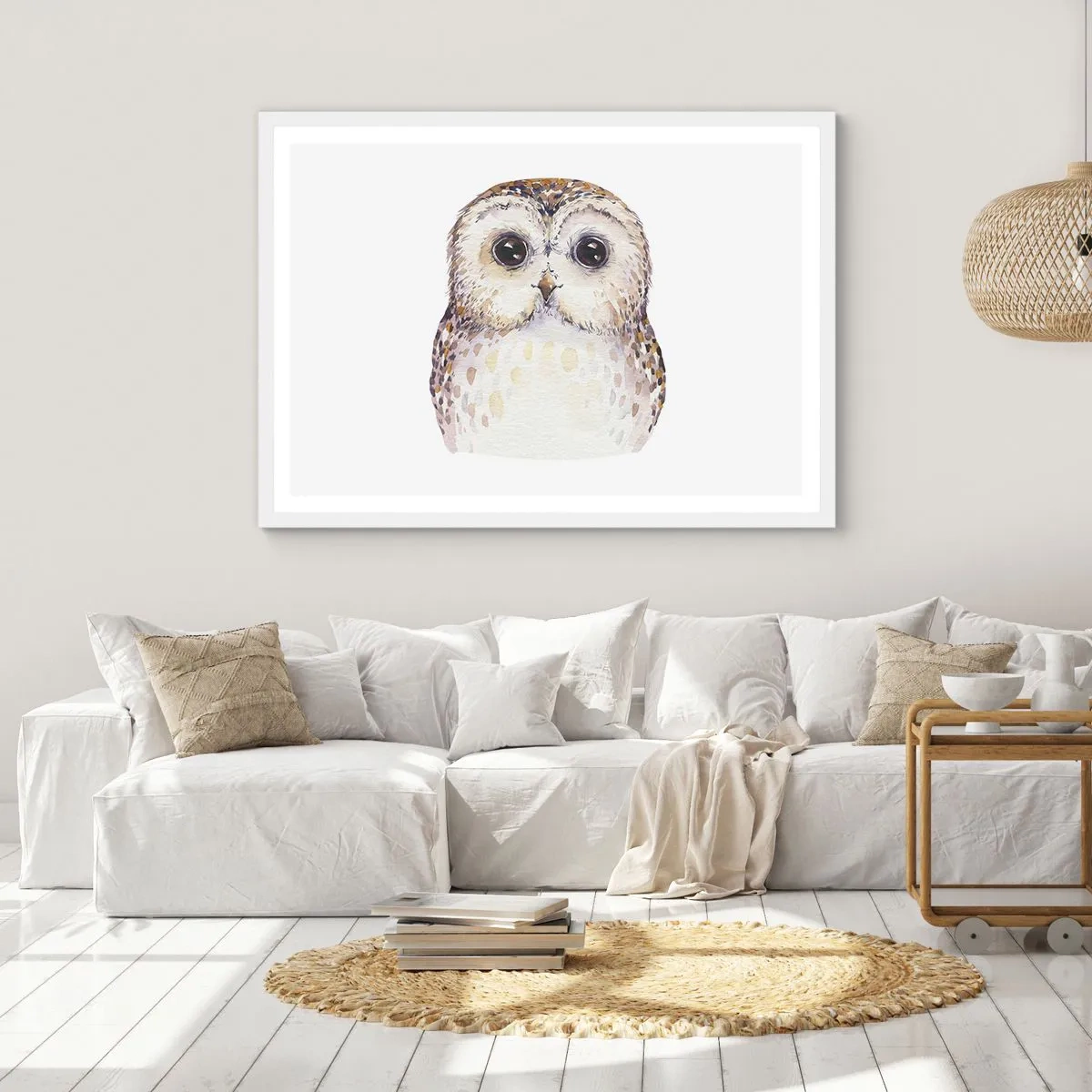 Affiche dans un cadre blanc - Poster - Regarde-moi dans les yeux - 91x61 cm