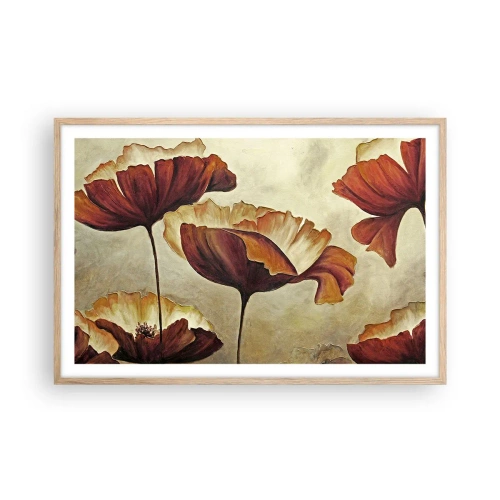 Affiche dans un chêne clair - Poster - À la lisière des champs - 91x61 cm