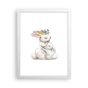 Affiche dans un cadre blanc - Poster - Maman irremplaçable - 30x40 cm