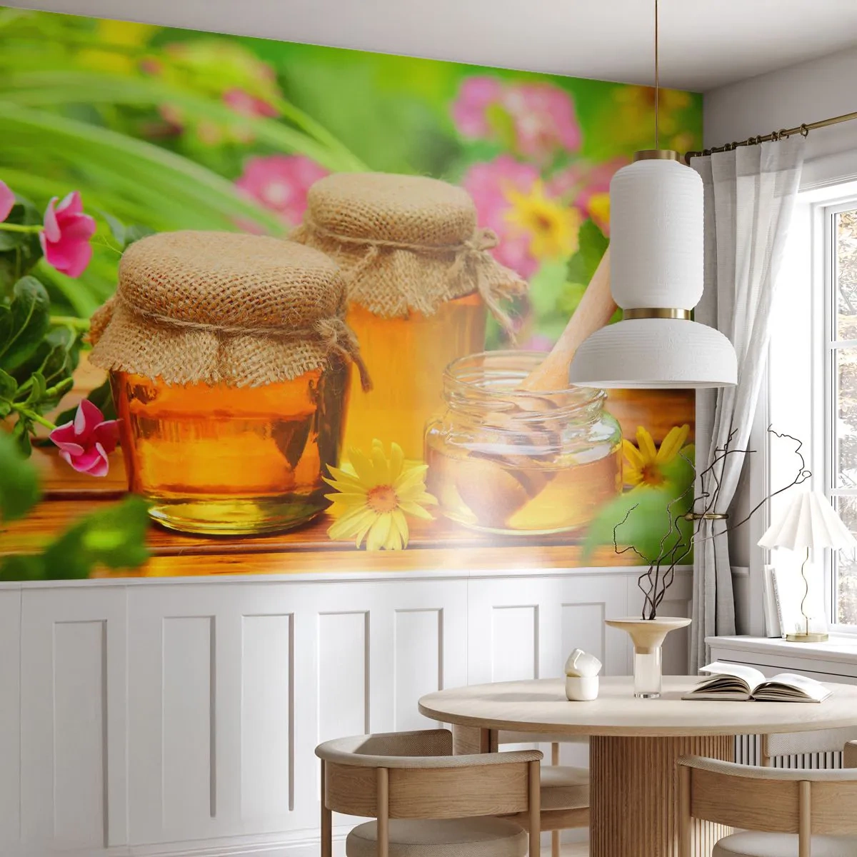 Papier Peint Autocollant Deluxe Sticker - Doux et fleuri - La gastronomie, Chéri, Fleurs - 250x175 cm