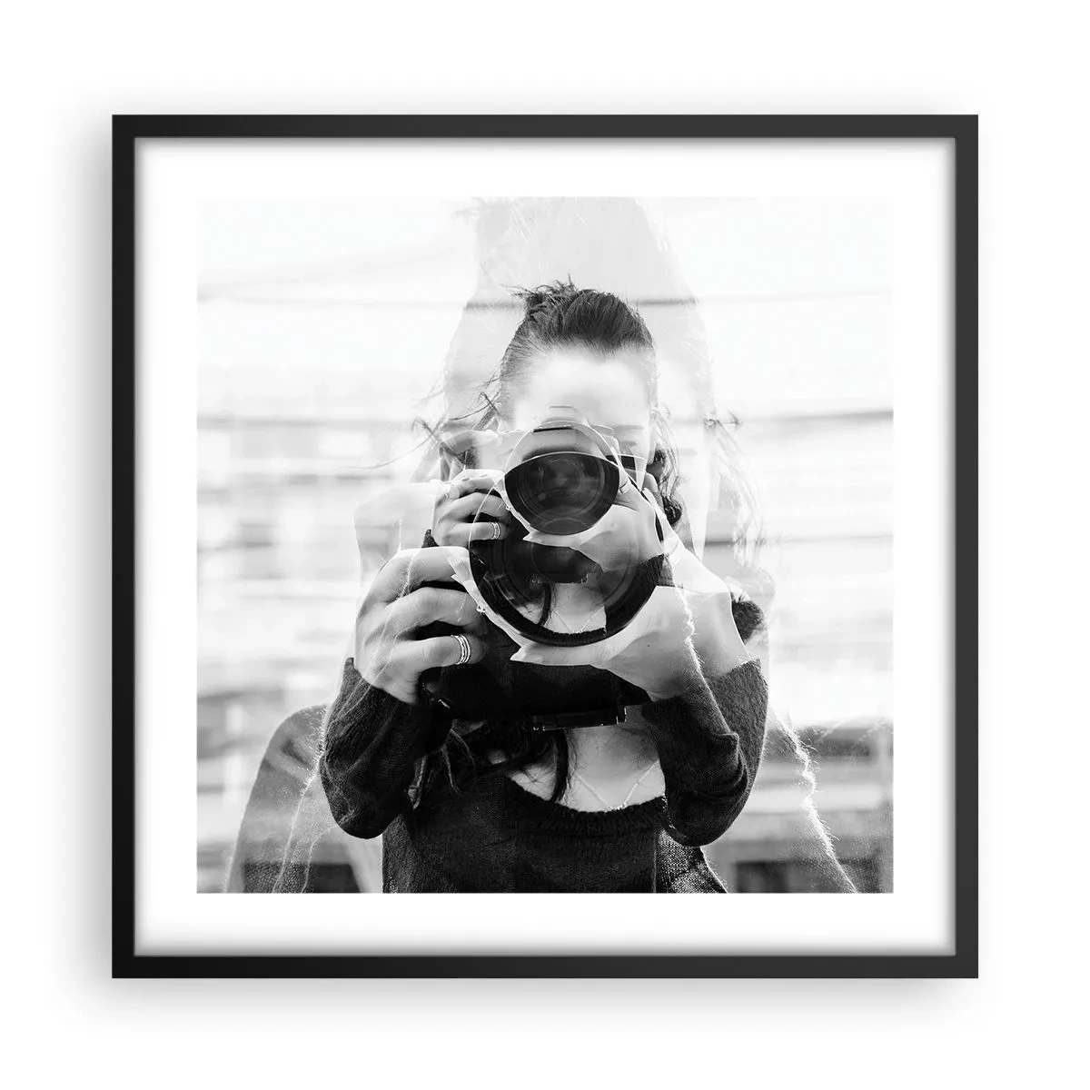 Affiche dans un cadre noir - Poster - Créateur et matériel - 50x50 cm