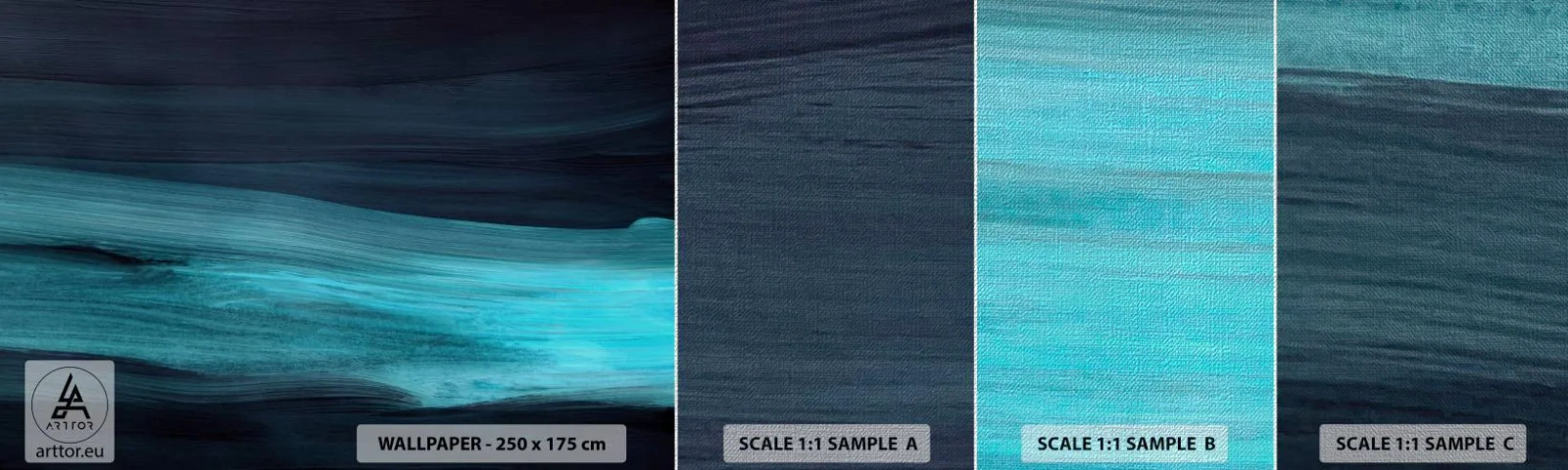 Échantillon de Papier Peint Premium Canvas - Suivez le courant - Sombre, Morceau, Abstraction - 100x30 cm