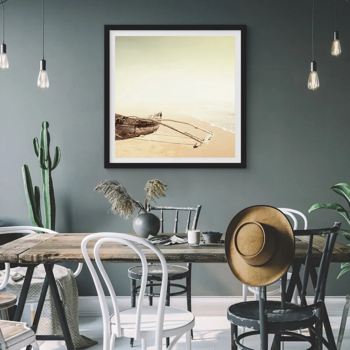 Affiche dans un cadre noir - Poster - Mémoire des mers du sud - 60x60 cm