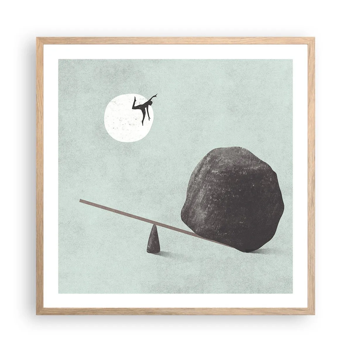 Affiche dans un chêne clair - Poster - Réalisation de ses rêves - 60x60 cm